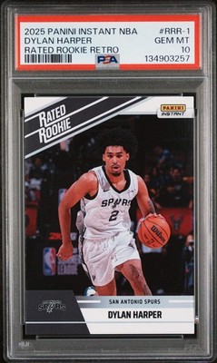 Graded 2025 Panini Instant Dylan Harper #RRR1 Rated Rookie Retro RC Card PSA 10