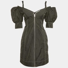 Ganni Black Crepe Cold Shoulder Mini Dress XS