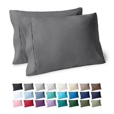Bare Home Grey Cooling Pillowcase Microfiber Standard 2 Pack