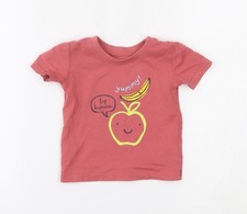 Baby UK Size 3-6 Months George Red Basic T-Shirt