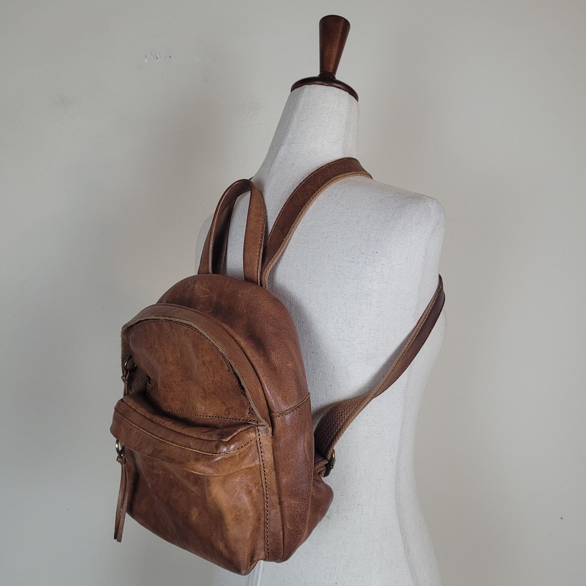 Madewell Backpack Brown Leather Lorimer Mini English Saddle Zip