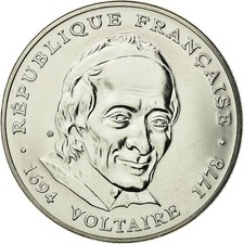 [#456973] Coin, France, Voltaire, 5 Francs, 1994, Paris, ESSAI, MS(65-70), Nicke