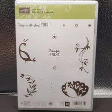 Stampin Up Stamp Set BEAUTIFUL PEACOCK   Limited Retired Sets NEW