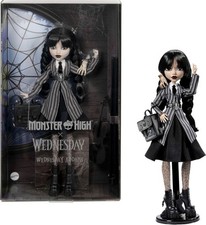 MONSTER HIGH DOLL WEDNESDAY ADDAMS & PET THING Nevermore Academy Uniform NEW