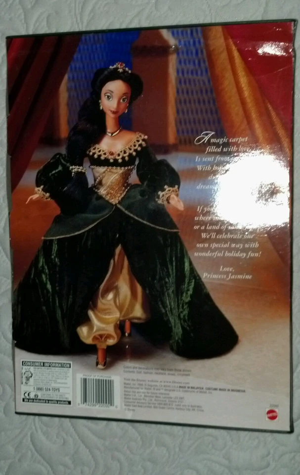 Muñeca Barbie de colección Walt Disney Aladdin Holiday Princess Jasmine 1999 Foto 2 de 4
