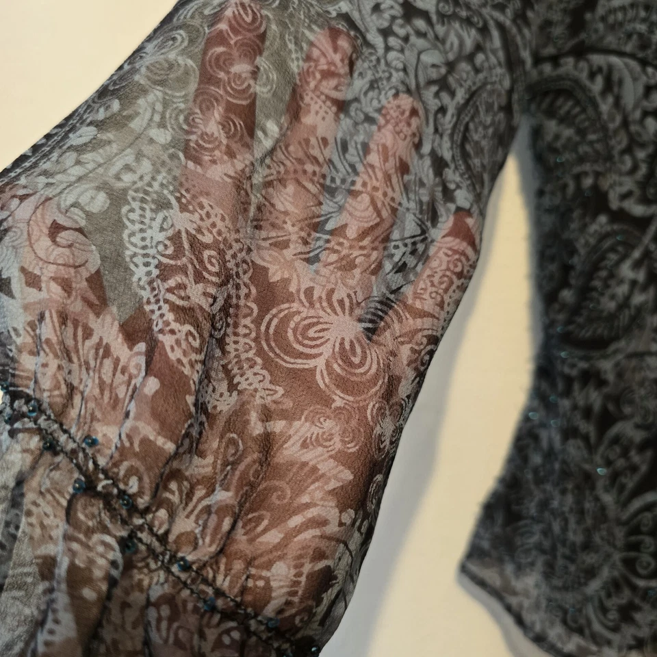 Muñeca bebé de seda Willi Smith Top SM cachemira con cuentas Y2K años 90 forrada hada caprichosa Foto 3 de 4