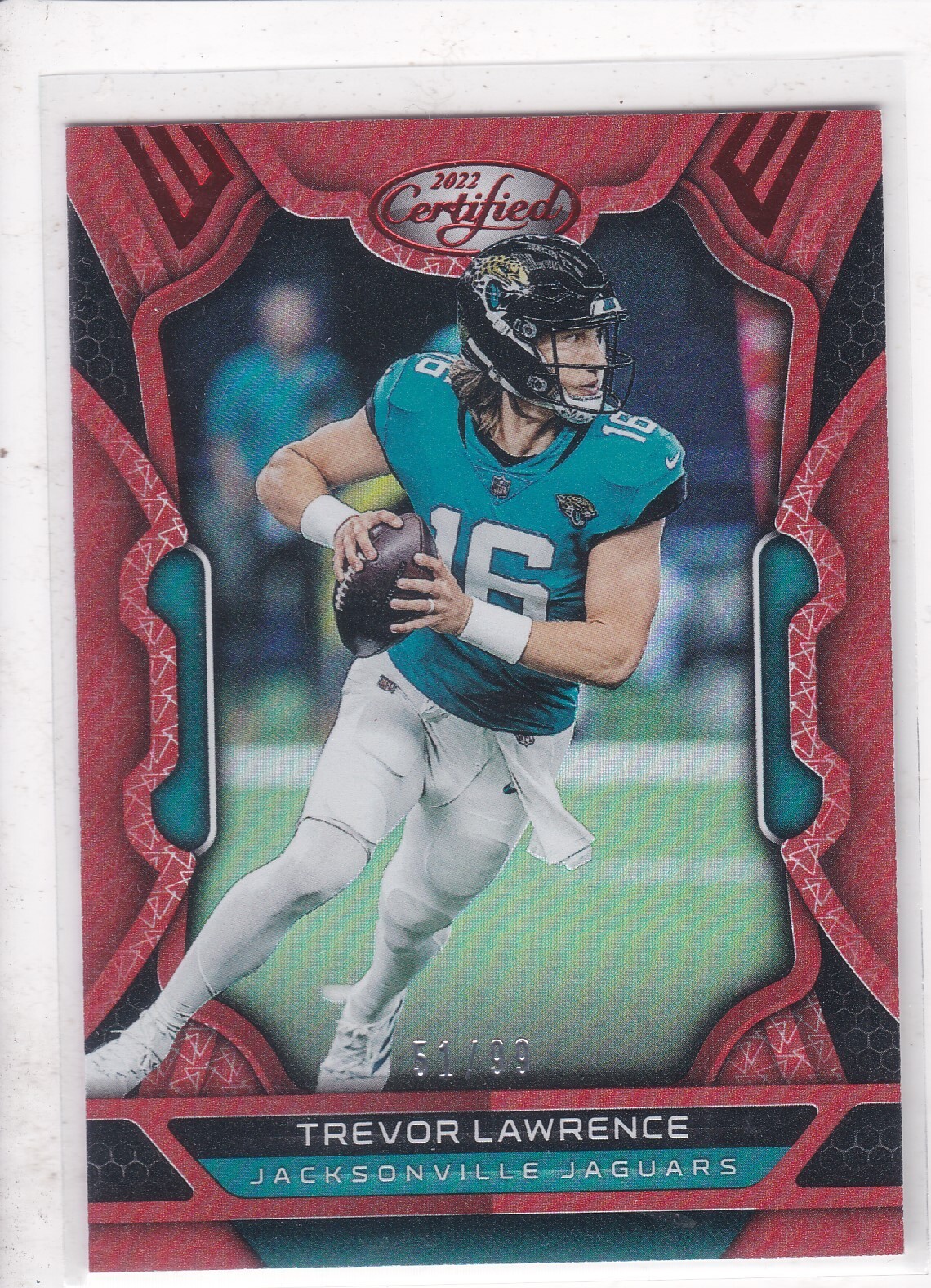2022 Panini Certified #44 Trevor Lawrence Mirror Red 51/99 Jacksonville Jaguars