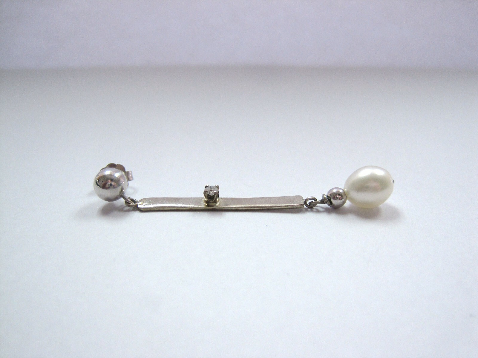 Stunning Solid 14K White Gold Dangle DROP Earring… - image 6