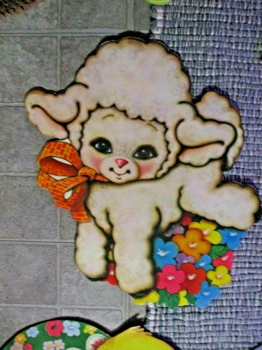 4~LARGE VTG.1983 BEISTLE EASTER DECORATION~HANGING/WINDOW~BUNNY~LAMB~CHICK~EGGS~ - Imagen 4 de 11