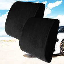 Back Support Cushion Pillow Memory Foam Lumbar Office Home Chair Car Seat 2 pcs