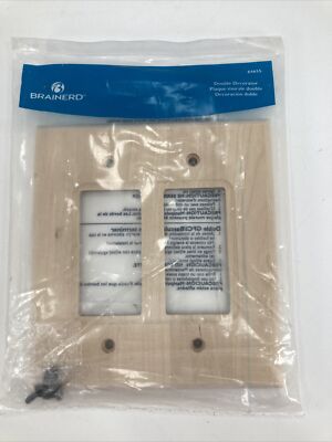Brainerd Unfinished Wood Double Decorator  Wall Plate #64655  NEW