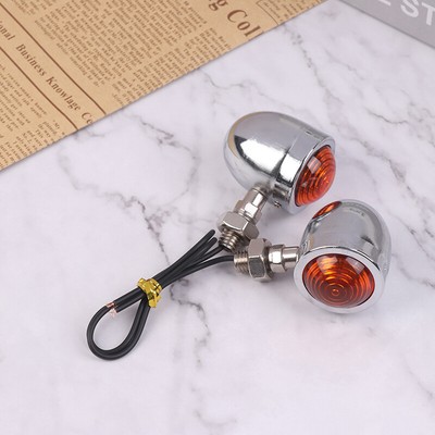 2Pcs Retro Motorcycle Turn Signals Motorcycle 12V Single Wire Turn Signals Li-yp