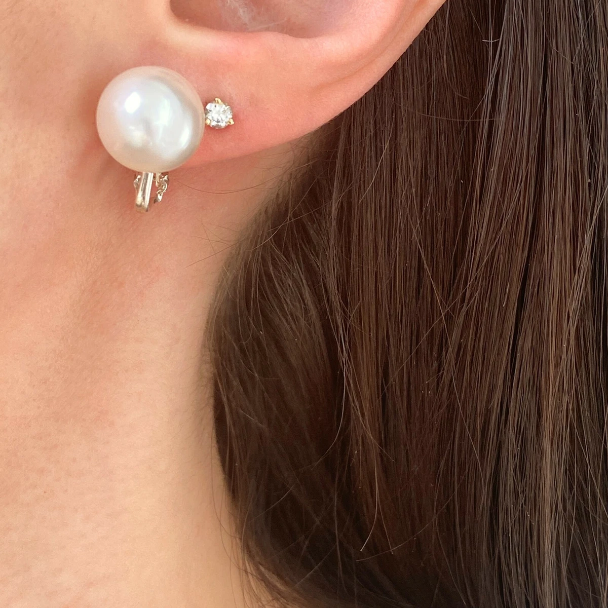 Sterling Silver Paspaley South Sea Pearl Earrings Omega Back NEW