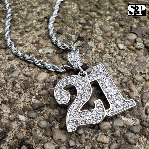 Men Iced Out Hip Hop David Star Baguette Diamond Pendant
