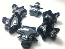 12 pcs Star shaped plastic black small hair clips 25 mm Free Shipping