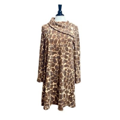 Aryeh Brown Giraffe Print Long Sleeve Dress Size Large Aryeh Brown Giraffe Print Long Sleeve Dress Size Large