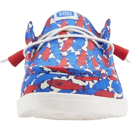 Hey Dude Wally H20 Fish Camo Red/White/Blue Adult Shoes Men's Size 10 - Picture 4 of 6