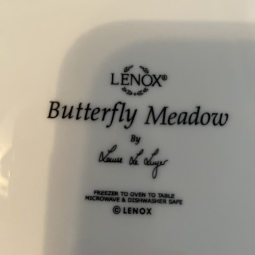 6er Set Lenox Monarch Schmetterling Wiese Salat Dessert Lunchteller 8 Zoll Baby blau - Bild 5 von 5