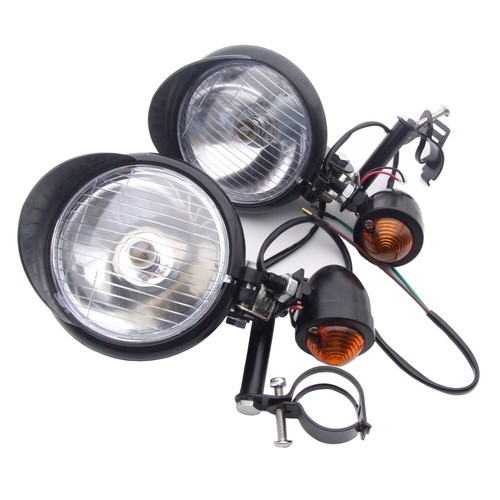 2x Motorrad Roller Zusatzscheinwerfer Nebelscheinwerfer mit Blinker Universal - Picture 8 of 9