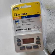 Smart Electrician Digital Indoor Programmable Timer 7 Day 1 Outlet Vacation New