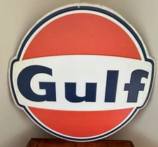 GULF OIL GAS SIGN ADVERTISING GAS PUMP STATION SIGN