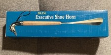 Vintage Shoe Horn Brass Duck With Wood Handle 17 New In Box - Great Gift