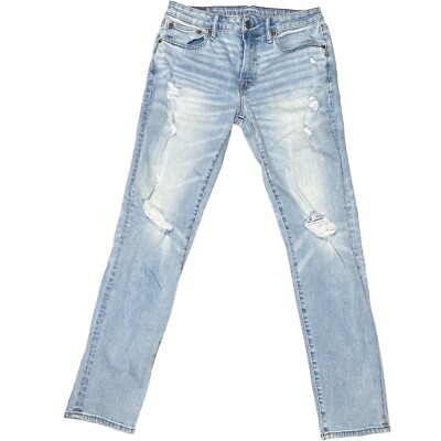 American Eagle Jeans Mens 30x32 Athletic Airflex Stretch Mid Rise Grunge Ripped