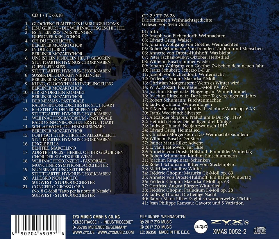 CD Die schönsten Weihnachtsgedichte & Chormusik 2CDs - Bild 2 von 2