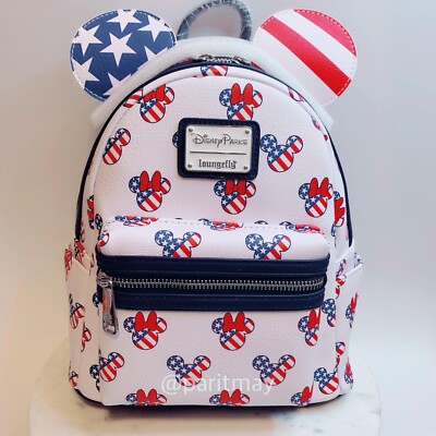 Loungefly Americana Minnie Mouse Mini Backpack Amazon.com | Loungefly Disney The Minnie Mouse Classic  main image 2
