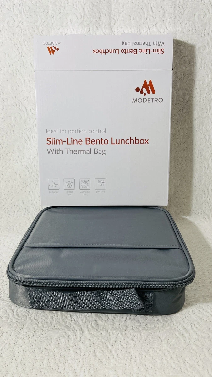 Modetro Slim-Line Bento Adult Lunch Box with Thermal Bag color