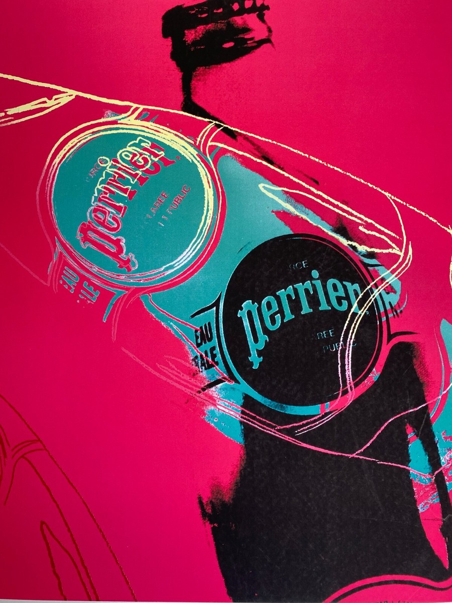 Original Andy Warhol French Perrier Water Poster (Pink/Red