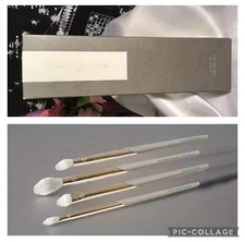 Complex Culture Luxury 4 PC Face + Eye Brush Set Gray & Gold NIB RV$74