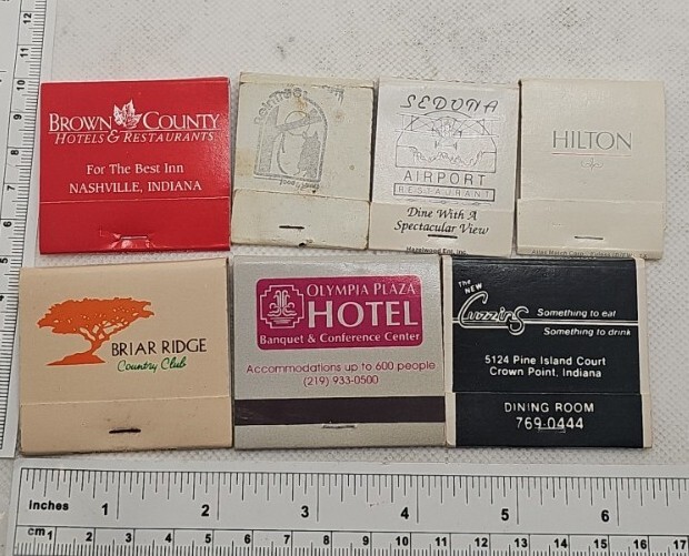 Vintage Matchbook Collectible Ephemera lot of 7 matchbooks advertising unused.