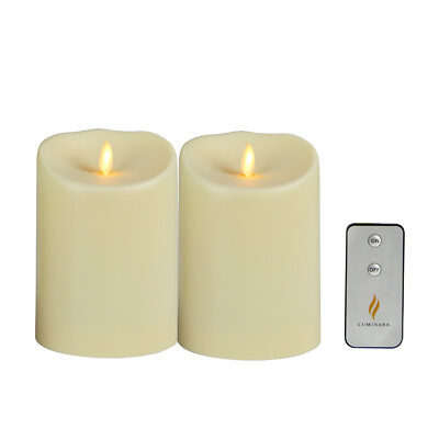 Luminara Waterproof Flameless Candles Plastic Moving Flame Indoor/Outdoor 2PCS