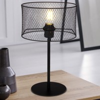 Schreib Tisch Leuchte Schwarz Retro Stil Geflecht Wohn Arbeits Zimmer Lese Lampe