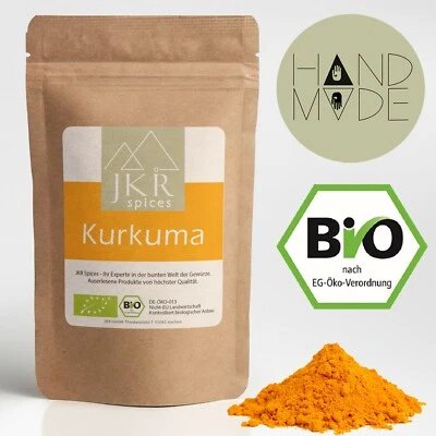 JKR SPICES 1000g BIO Kurkuma gemahlen Kurkumapulver Curuma goldene Milch Gelbwurz Kurkumin