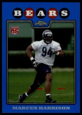 2008 Topps Chrome Blue Refractors #TC232 Marcus Harrison Chicago Bears Rookie