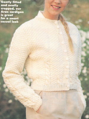 cropped aran cardigan