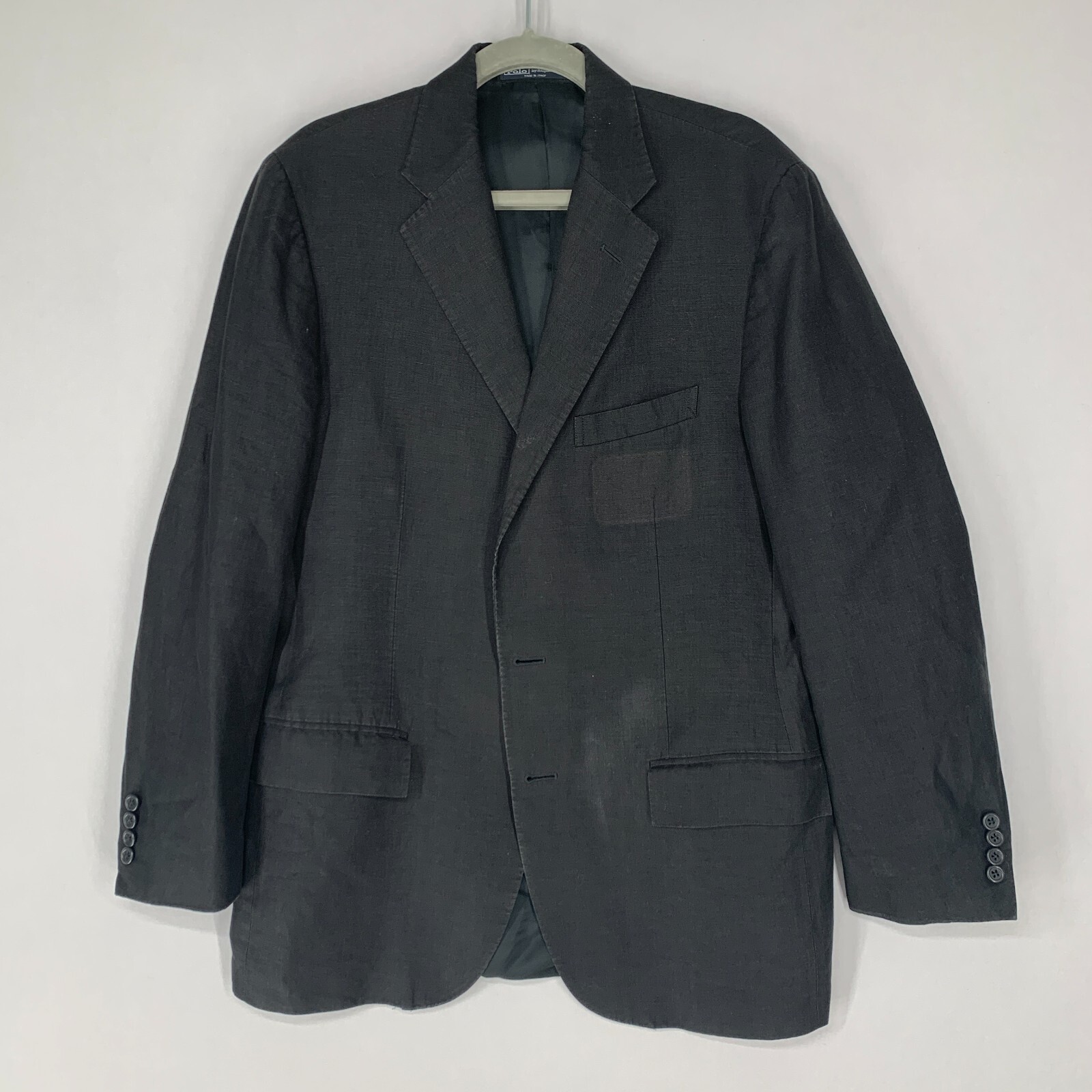 Polo Ralph Lauren Men Blazer Black Linen Jacket Sport Coat Pockets * eBay