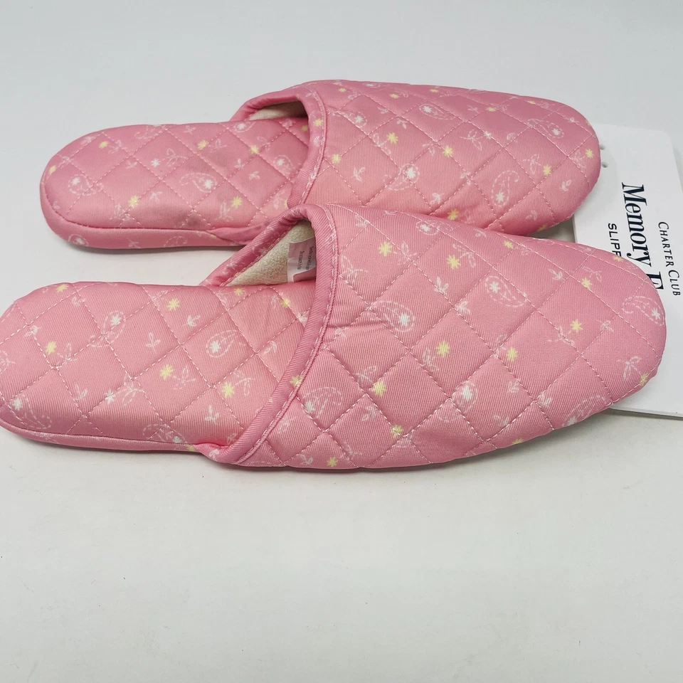 Zapatillas zueco Charter Club para mujer XL 11-12 acolchadas cachemira floral rosa $35 101 Foto 4 de 4