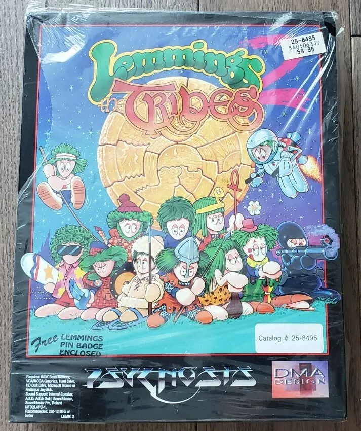 Lemmings 2 The Tribes (IBM PC, DOS, 3.5 Disks, All Paperwork, Tested)