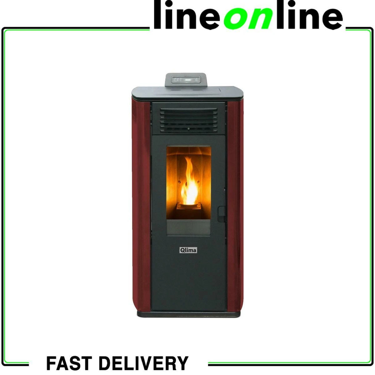 Qlima Fiorina 74 S-LINE Red Slim Pellet stove 8.24 kW 8713508765716 | eBay