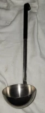 Vintage Vollrath 8 Ounce Stainless Steel Ladle 58066 Black Handle 15 Inch