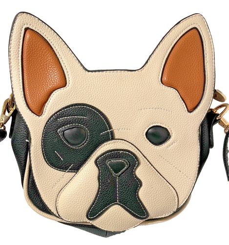 BEIBAOBAO Causal Black & White Pug Faux Leather Handbag 10" L X 7" D X 3" W - Picture 2 of 11