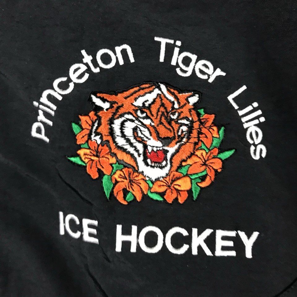 Chaqueta De Colección Princeton Para Hombres Pequeña Negra Tigre Lirios Hockey sobre Hielo Cremallera Completa NCAA Foto 4 de 4