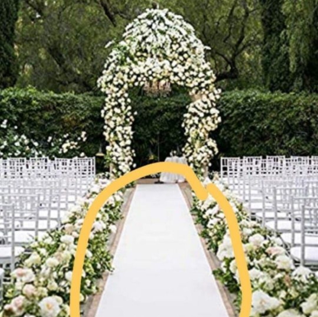 Healon 100 x 3 ft Wedding Aisle Runner White Aisle Runner Rug with Pull String