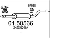 Mts MittelschalldäMpfer FüR Vw Caddy Iii Kombi 2KB 2KJ 2CB 2CJ 2KA 2KH 01.50566