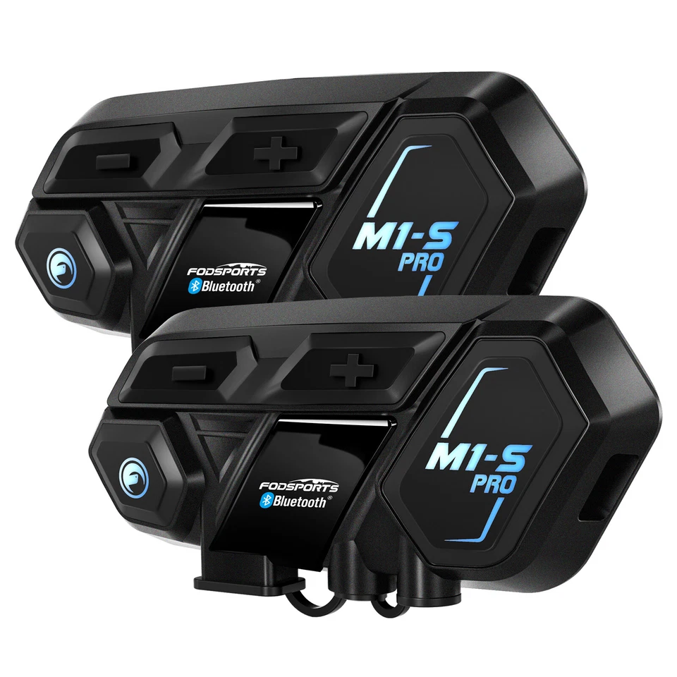 2X M1S Pro Motorrad Gegensprechanlage Intercom 2000M Helm BT5.4 Headset 10Fahrer - Bild 2 von 4