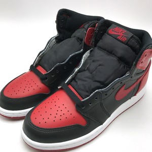 Nike Air Jordan 1 Retro High Og Bg Youth Shoes Black Red White 001 Ebay