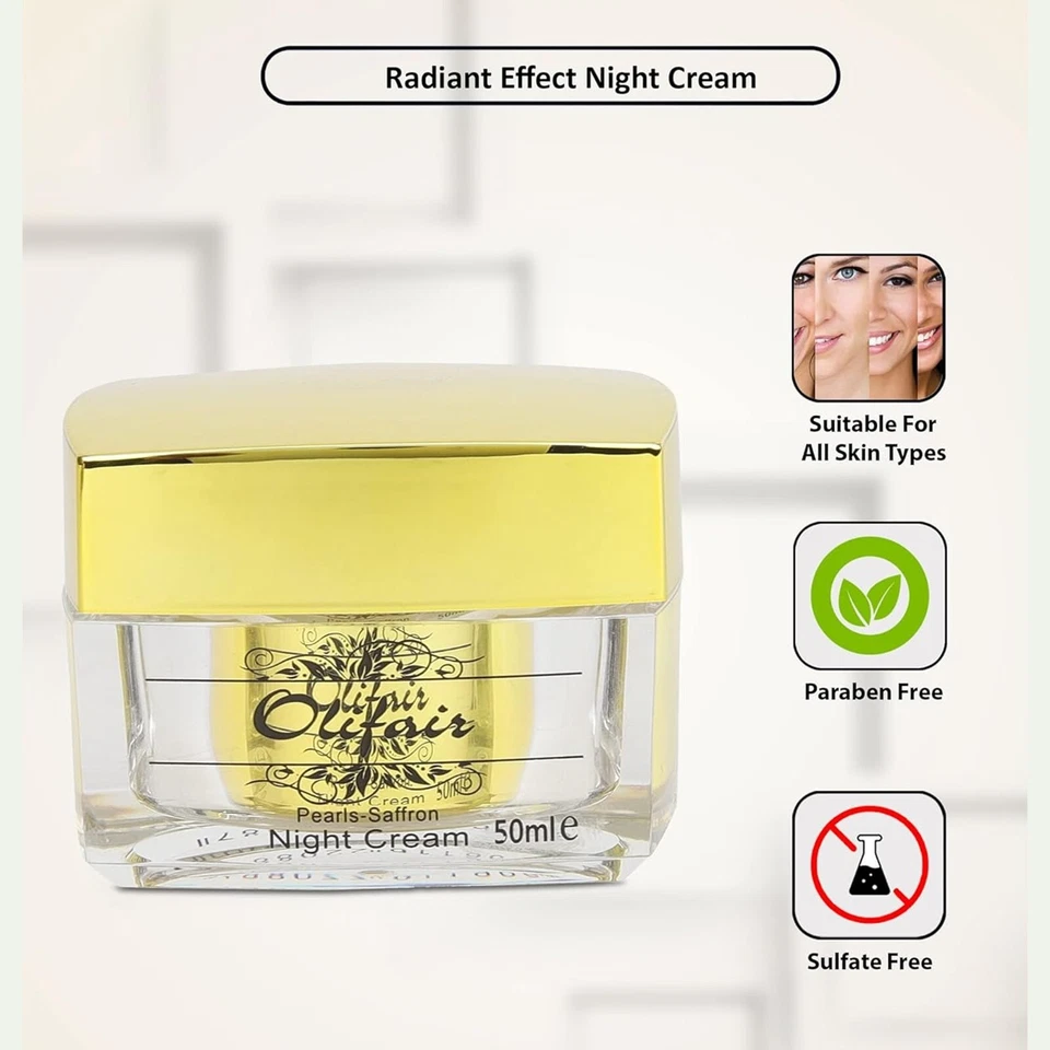 Crema de noche Olifair Pearls azafrán - 50 g Foto 3 de 4